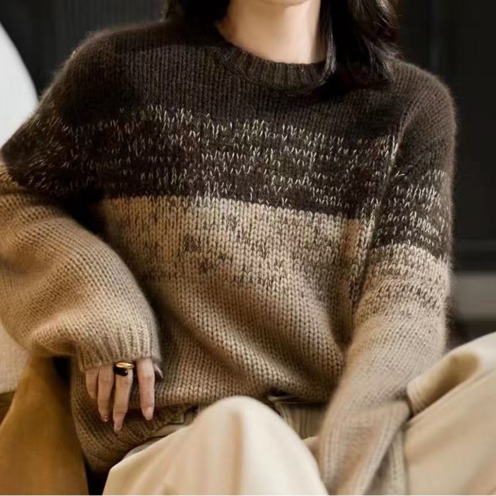 Cozy Brown Gradient Sweater